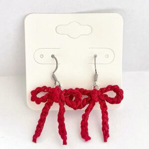 Crochet bow earrings
